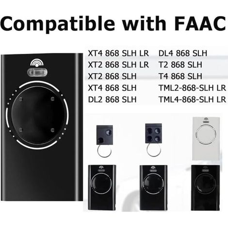 Ensemble de 2 télécommandes de porte de garage, 868 MHz, émetteurs portatifs, 4 canaux, compatibles FAAC (1/3)