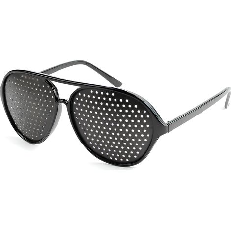 Gafas ayurvédicas para mejorar la visión, gafas negras sin lentes con pequeños orificios, que mejoran la agudeza visual y relajan los ojos. (1/5)