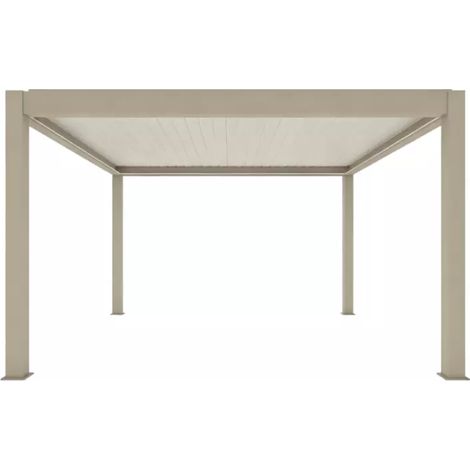 pergola bioclimatica motorizzata giardini di maggio "ulivo" in alluminio beige 4x4x2,58 mt (1/4)