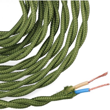 Cavo tessile intrecciato 2x0,75mm c-18 verde seta 5m (1/2)