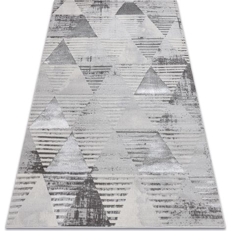Teppich LIRA E1627 Dreiecke geometrisch, Strukturell, Modern, Glamour - grau grey 80x150 cm
