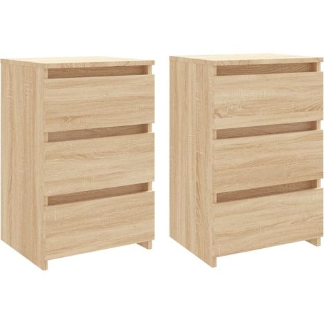 Set di 2 comodini con 3 cassetti 40 x 35 x 62,5 cm in truciolare color rovere DEC035260