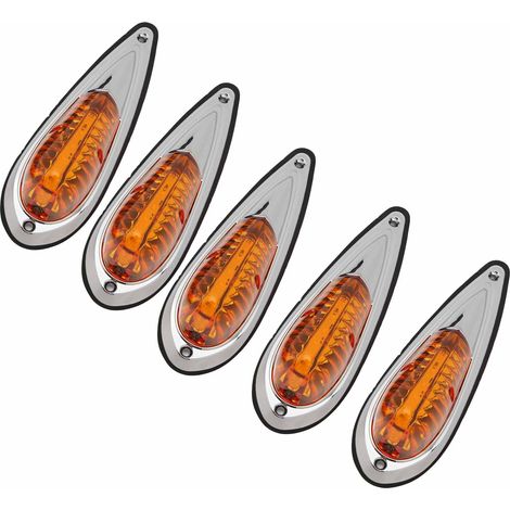 Lot 5 Feux de Gabarit Ambre 12V/24V pour Camion Pickup RV, Lampe de Toit Super Lumineuse, Étanche IP67, Signalisation Latérale (1/5)