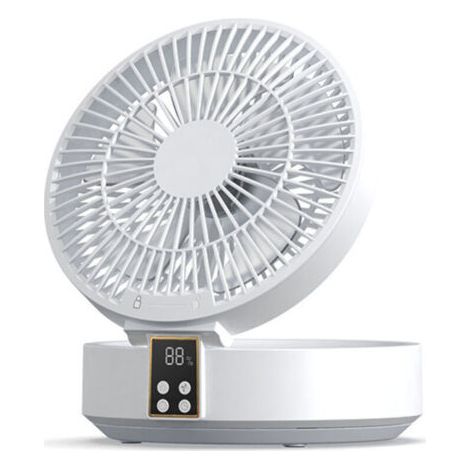 Extrem leistungsstarker, leiser Ventilator, tragbarer Tischventilator, USB-wiederaufladbarer Tischventilator, 1000-mAh-Akku, 120° drehbarer Tischventilator mit LED-Beleuchtung, Fernbedienung, 3 Geschw