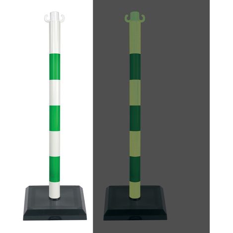 Poteau PVC Vert/Photoluminescent sur socle lesté 3kg - 2002790