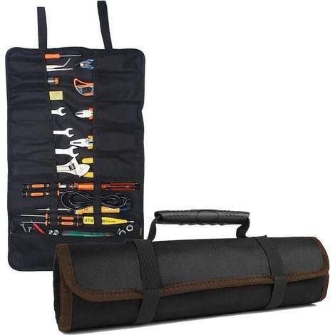 Roll Up Tool Bag 22 Pockets Portable Tool Organizer Roll Pouch Tool Storage Foldable 600D Oxford Tool Pouch for Motorcycle Electrician (1/5)