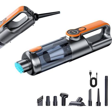 Kabelloser Handstaubsauger für Autos 17000 Pa 2 in 1 Vakuum Luftpumpe USB Typ C aufladbar Reinigungsgerät für Autodekoration und Tierhaare Leistu (1/5)