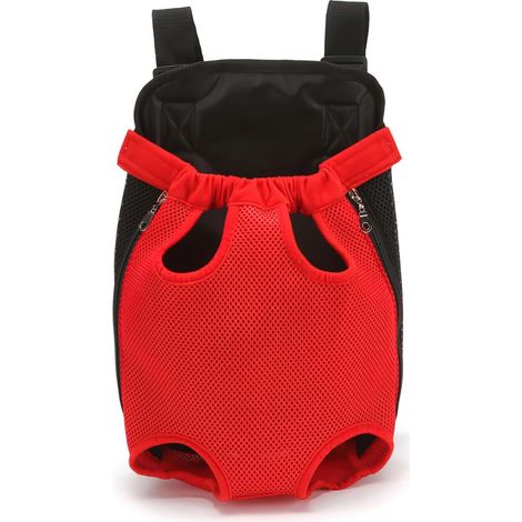 Sac à Dos pour Animaux De Compagnie, Sac à Dos Réglable pour Animaux De Compagnie, Sac De Voyage pour Chien, Transporteur pour Animaux De Compagnie avec Conception Ventilée(M, Rouge) (1/5)