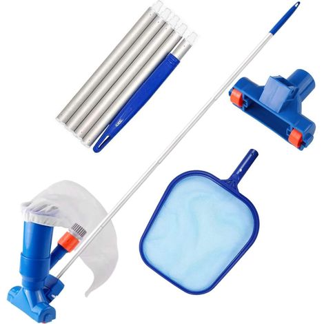 Aspirapolvere per piscine fuori terra - Aspirapolvere portatile per la pulizia delle piscine - Manico estensibile in acciaio inossidabile - Aspirapolvere per piscine con skimmer per escrementi fuori t