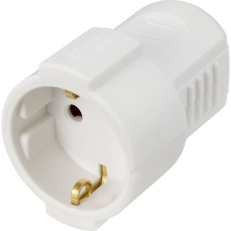 Sygonix SY-6618464 Fiche électrique femelle avec terre polypropylène (PP) 250 V/AC blanc (1/4)