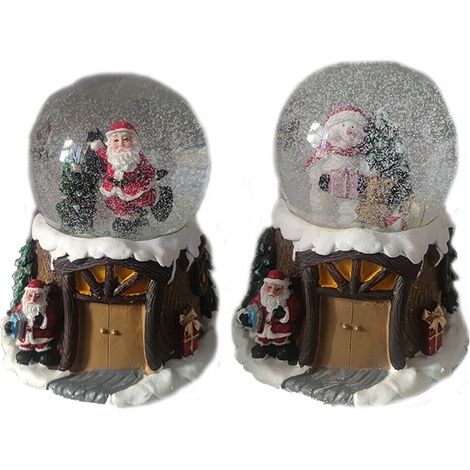 Ampolla palla di neve sfera carillon in vetro globo con babbo natale o pupazzo  addobbi decorazioni natalizie casa negozio - decoro: Ampolla con pupazzo (1/5)