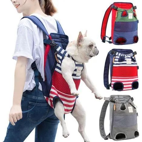 Sacs à dos pour chiens moyens et grands, sacs de transport pour chiens et chats, sac de transport ventral pour chiens, idéal pour les voyages et le camping, supporte jusqu'à 12 kg (1/3)