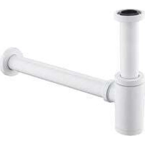 Siphon de lavabo Siphon design universel pour lavabo et lavabo - Blanc - Avec ouverture de nettoyage - Siphon design - Siphon tubulaire (1/5)