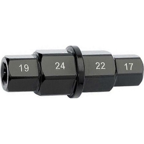Outil de démontage et de modification de l'axe de roue avant de moto (1 pièce) : douille hexagonale Allen pour moyeux de 17, 19, 22 et 24 mm. (1/5)