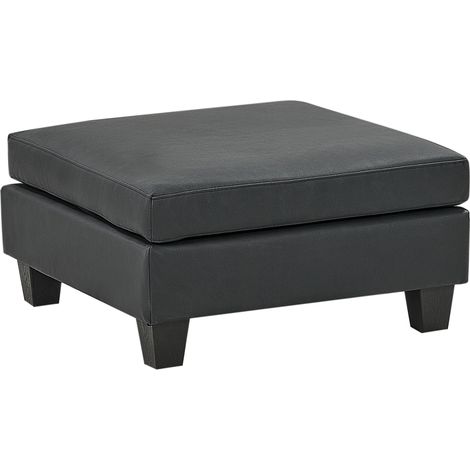 Otomana tapizada de piel sintética moderna pieza sofá modular cuadrado acolchado negro Unstad (1/5)