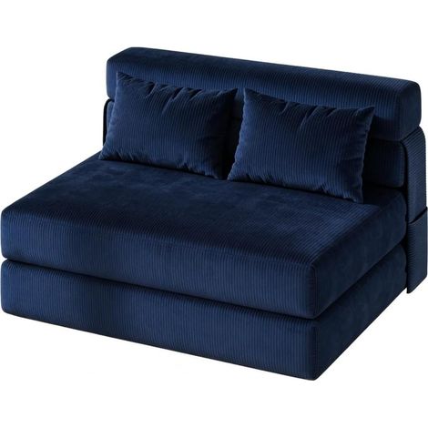 Fauteuil lit 2 en 1 pliable 182×71×15cm avec coussin (1/5)