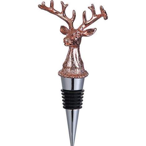Aerator Pourer - Zinc Alloy Deer Head Wine Pourer with Food-Grade Silicone Stopper - For Wine and Liquor Bottles - 1 Piece