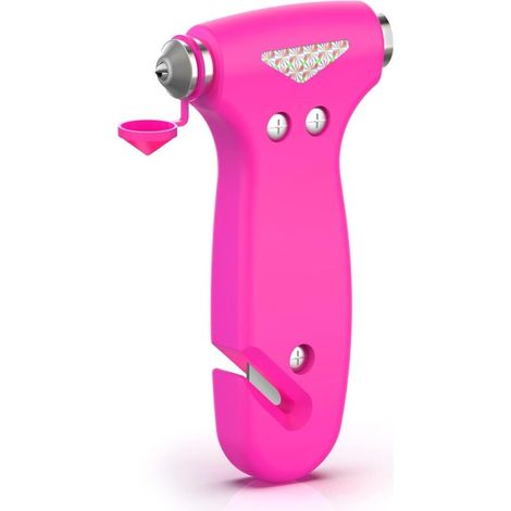 Martello di sicurezza per auto da donna, strumento 3 in 1 con rompivetro e tagliacinture di sicurezza, sicurezza per la famiglia, strumento di emergenza per bambini (1/4)