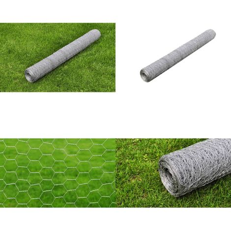 Grillage pour volière Acier galvanisé 25 x 0,5 m Argenté - Clôture métallique - Treillis métallique (1/5)