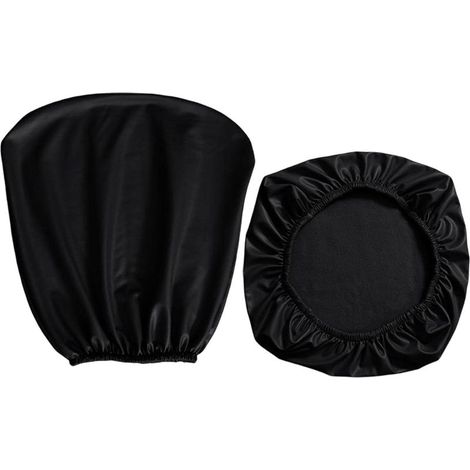 Funda de cuero sintético para silla de oficina, funda elástica extraíble, funda para silla giratoria, protector resistente al aceite para banquetes en el hogar, color negro. (1/5)
