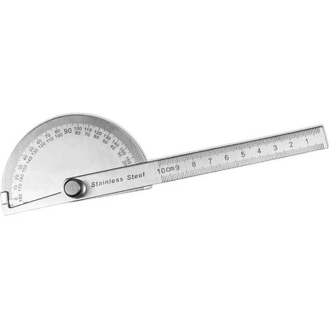 Winkelmesser aus Edelstahl, 180-Grad-Winkellineal, verstellbarer Arm, Messwerkzeug für Holzbearbeitung (1/5)