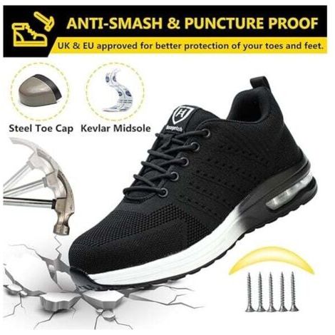 QORVA-Chaussures de Sécurité Hommes Femmes Légère Basket Securite Confortable Antidérapante Chaussures de Travail Respirantes 45 (1/4)