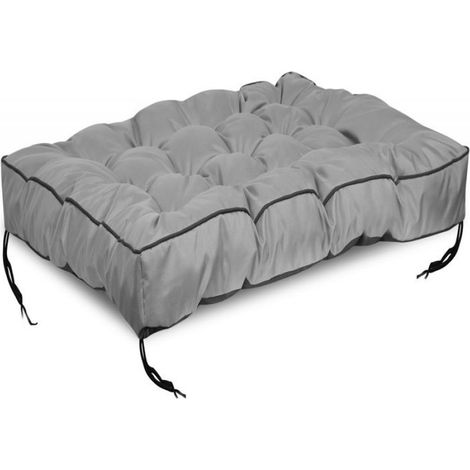 Coussin Jardin 120 x 80 cm Bord Haut Impermeable Pour Banc Palette Gris (1/5)