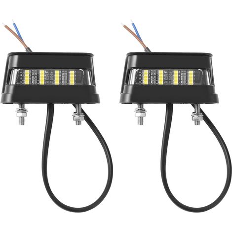 LED 2x Éclairage Plaque Immatriculation 12V 24V Etanche Feux Arrière de Plaque d’Immatriculation pour Remorque Voiture (1/5)