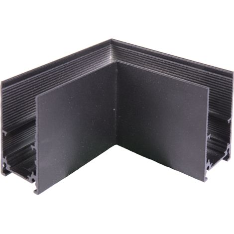 Jandei - Unión en L horizontal para carril magnético de superficie negro