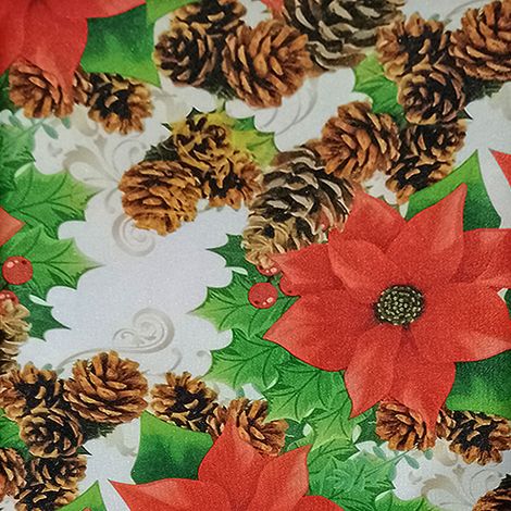 Tovaglia antimacchia natalizia per tavolo quadrato 140x360 da 12 posti decorazioni addobbi di natale casa in festa elegante - decori: decoro 6
