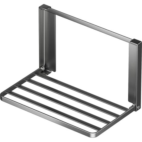 Porte-serviettes pliable en fer de protection contre la rouille pour la douche - Design robuste - Prend en charge plusieurs serviettes - Idéal pour les espaces de vie compacts - Support mural pliable (1/5)