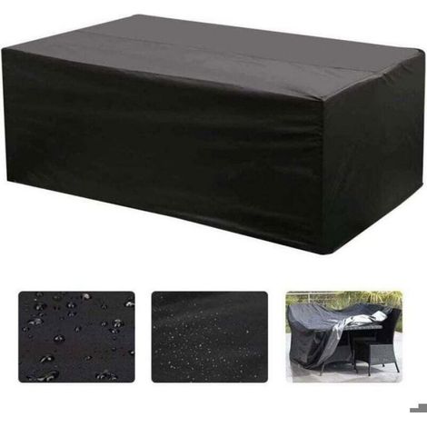 Housse Table Rectangulaire - Tissu Oxford 210D - Protection UV Etanche - Pour Meubles De Jardin - 213 x 132 x 74 cm (1/4)