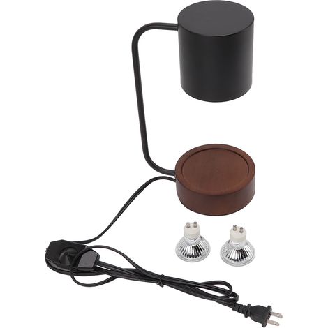 Ortviai Lampe chauffe-cire 50 W en bois et fer, réglable et sans fumée pour yoga, lecture et spa (1/5)