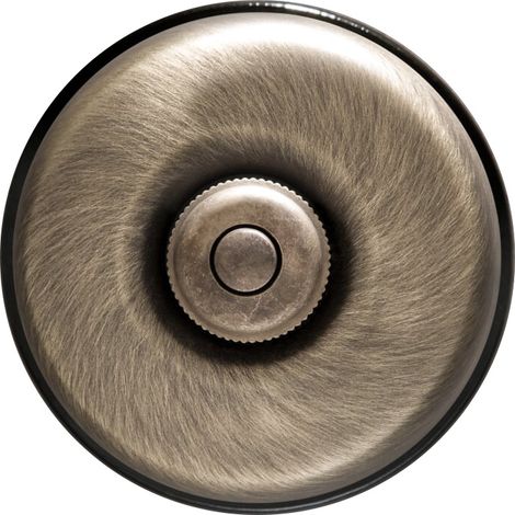 DIMBLER - Bouton Poussoir Carillon Porcelaine Noire Coque Bronze Réf. 60310753 (1/2)