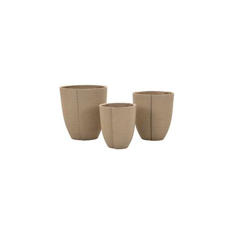 Ensemble de 3 cache-pots d'extérieur pérou - dimensions : ø 43x47 - 36x41,5 - 30,5x34,5 (trou : ø 27, 33 et 39cm) (1/5)