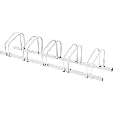 COSTWAY Rastrelliera per Biciclette, Portabiciclette Parcheggio Organizzatore per 4/5/6 Bici, Parcheggio per Biciclette, Telaio d'Acciaio (Argento, 5 Bici) (1/5)