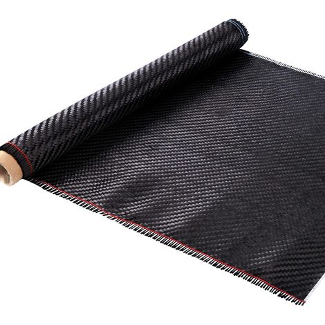 Tissu en Fibre de Carbone, Rouleau de Tissu en Fibre de Carbone 127x30cm Feuille de Fibre de Carbone Vinyle Noir pour Bateaux Voitures Mur en Béton Sous-Sols Projets de Bricolage
