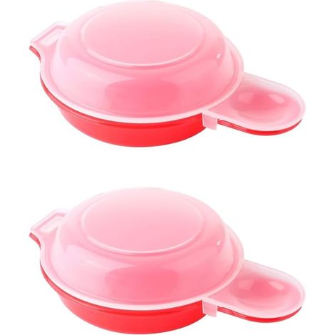 Lot de 2 pocheuses à œufs pour micro-ondes en polypropylène facile et rapide avec couvercle transparent (1/5)