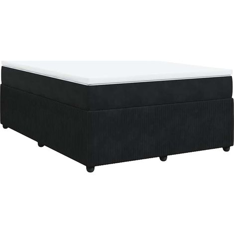 Maison Exclusive - Giroletto a Molle con Materasso Nero 140x200 cm in Velluto