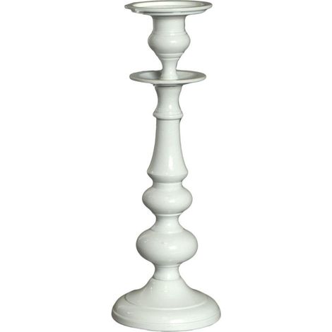 Kerzenhalter aus weißem Aluminium, 1 Stück, cmø13h37