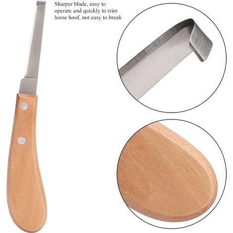 Couteau à sabot en acier au carbone à lame droite, outil de parage pour bovins et chevaux (pour droitier) (1/5)