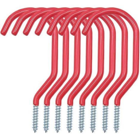 Lntyq Lot de 8 crochets de vélo pour garage, vis de fixation murale, crochet de plafond, crochet pour organiser les vélos, échelles, rallonges et outils électriques (1/5)
