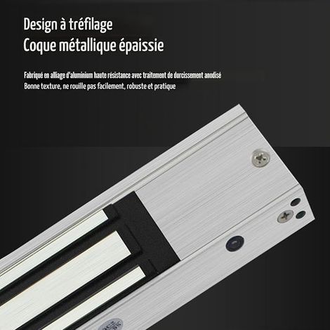 Serrure Électrique Magnétique Étanche Ventouse Électromagnétique pour Portail Garage et Porte Bois Métal Verre