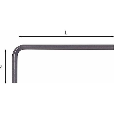 CHIAVE MASCHIO ESAGONALE PIEGATA 280 N 6 MM