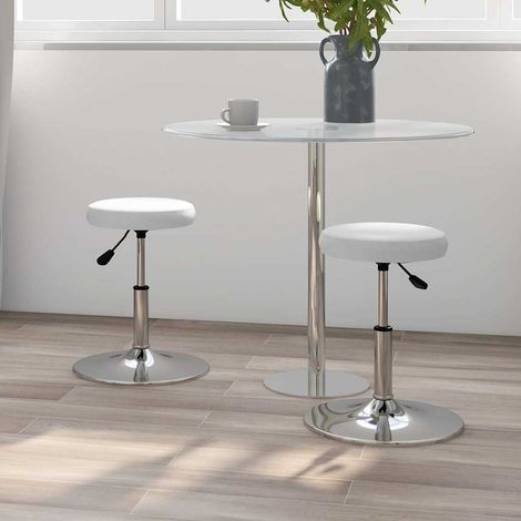 vidaXL Sillas de comedor 2 unidades cuero sintético blanco (1/5)