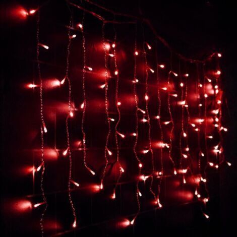 216 LED lampes guirlande de stalactites de Noël, 5 mètres, 8 modes, rideau de lumières féeriques pouvant être connecté, guirlande de Noël adaptée pour décoration de fêtes, mariages en (1/5)