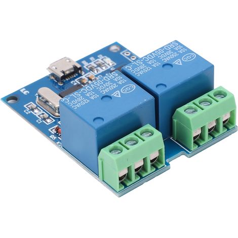 2-Kanal 5V DC USB-Relaismodul für intelligente Ein/Aus-Steuerung (1/5)