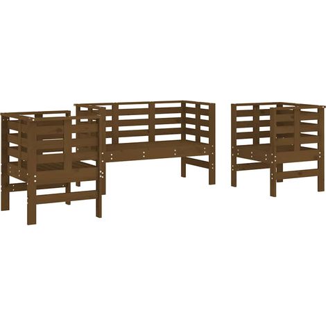 Maison Exclusive - Juego de muebles jardín 3 pzas madera maciza p (1/5)