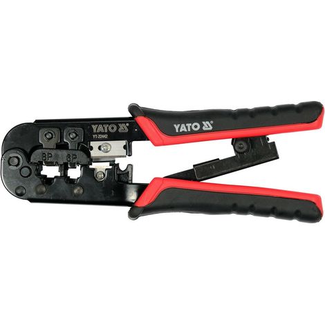 Yato YT-22442 crimpadora Herramienta pelacables Negro, Rojo