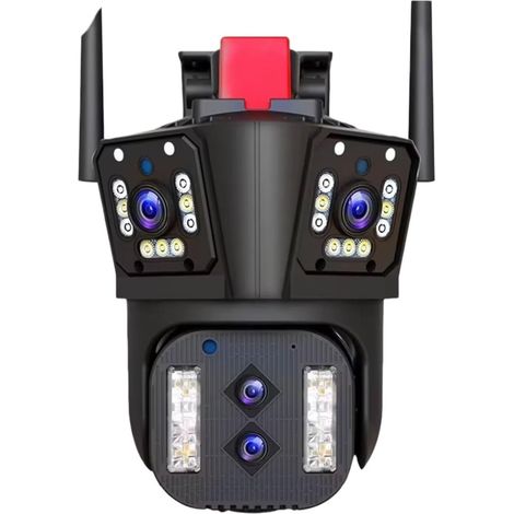 Caméra de Surveillance extérieure étanche à 360° avec Quatre objectifs WiFi 4K, Zoom 10x, Trois écrans, Suivi Automatique et Technologie 8 MP 4K. (1/5)